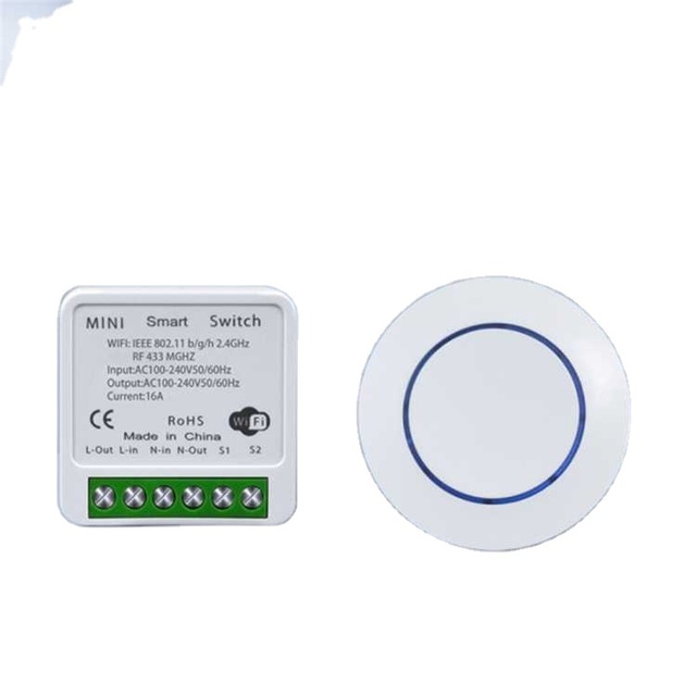 Tuya WiFi Smart Light Switch 16A 433MHz Wireless Remote Relay Controller Voice Control Works With Alexa Google Home G185