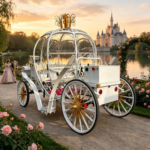 Nouvelle Carrosse de Mariage Cendrillon Populaire en Métal en Forme de Citrouille Électrique/à Chevaux 6 Places Couleur Personnalisable 3.8x1.65x2.3m - Product Image 1