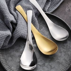 Cuillère ovale en acier inoxydable 304 de style coréen, de qualité alimentaire, pour enfants et adultes - Product Image 1