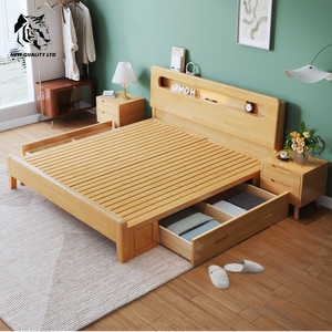 Proveedor chino, mejor precio, cama king size personalizada, gran stock, dropshipping, diseño más reciente, muebles de dormitorio de madera, cama king de 1.8m - Product Image 5