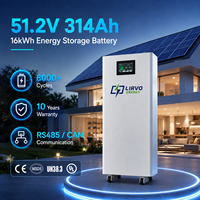 Batterie LIRVO Lfp Lifepo4 Cell 16kWh LiFePO4 51.2V 314Ah, système de stockage d'énergie domestique, batterie solaire pour ESS résidentiel
