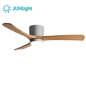 Moderno industriale 36 42 48 56 pollici Hardware in legno massello silenzioso ventilatore da soffitto lampada casa soggiorno 35 55 W Led Fan Light