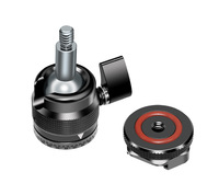 Mini trépied 2-en-1 avec rotule omnidirectionnelle et support griffe porte-accessoire en alliage d'aluminium pour cardan de caméra, prise de vue H/V, gravure de logo personnalisée, échantillonnage rapide