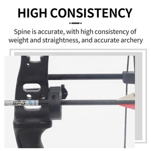 Frecce in carbonio puro 3K tiro con l'arco arco composto ricurvo e frecce punte rimovibili tiro a segno attrezzatura per albero di piume di plastica - Product Image 5