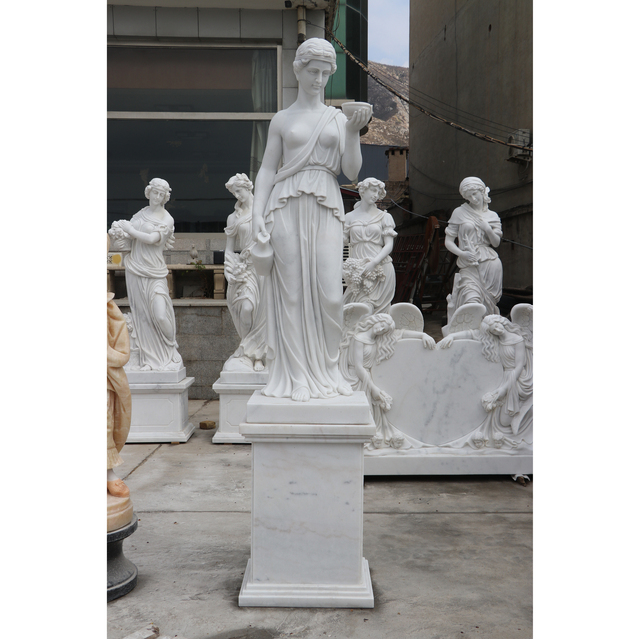 Marble Stone Goddess Statue Marble Girl with Bottle Statue