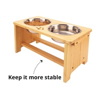 Support de gamelle en bambou pour chat et chien, distributeur de nourriture en bois pour animaux de compagnie, mangeoire en bambou pour animaux – Offre Spéciale