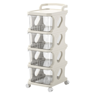 Étagère de rangement mobile multi-tiroirs pour articles de bébé et jouets, 5 niveaux, grande taille carrée, avec roulettes - Product Image 2