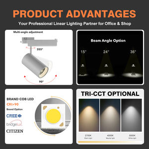 EZELED estilo minimalista ajustable sin luz estroboscópica regulable casa abajo luz 15W 20W 30W 35W Led Track Spot Light - Product Image 2