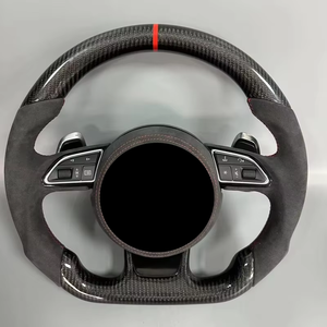 Volante Deportivo de Fibra de Carbono y Cuero Perforado con LED para <span class=keywords><strong>Audi</strong></span> RS S3 S4 S5 2012-2016 A3 A4 A5 RS4 RS5 - Product Image 4