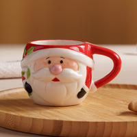 Vente directe d'usine glaçure tasse tasse à café tasse à eau en céramique noël père noël tasse avec poignée