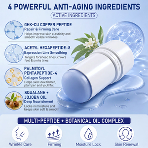 Prix Usine 0,5% 5000ppm Stick de Peptide de Cuivre Bleu pour les Rides du Contour des Yeux 20g Stick Éclat de Peau Effet Gelée <span class=keywords><strong>Baume</strong></span> Multi-Action Stimulant le Collagène - Product Image 4