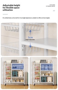 Étagère de rangement pour <span class=keywords><strong>four</strong></span> à micro-ondes à côté de la cuisinière, debout, mobile, quatre étages, nouvelle, non pliable, en métal, multifonctionnelle, étagère de cuisine - Product Image 4