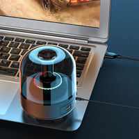 Nouveau populaire F7 Mini lumière LED verre Transparent BT haut-parleur sans fil 3D Surround Sound couverture subwoofer haut-parleur Portable