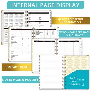 Carnet de notes A5 exclusif transfrontalier 2026 – Calendrier hebdomadaire spirale – Planificateur de travail et de suivi des tâches - Product Image 4