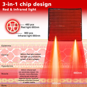 480 LEDs Tapis chauffant infrarouge à 3 puces 60x60cm DC24V Couverture de thérapie pour animaux de compagnie à lumière rouge et proche infrarouge pour chien chat - Product Image 4