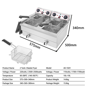 <span class=keywords><strong>Friteuse</strong></span> électrique professionnelle en acier inoxydable 3300W+3300W - Product Image 6