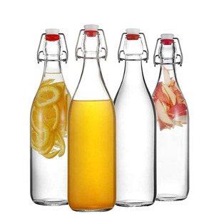 1000ml Flip Lock Glass Beer Bottle Milk Bottle 1000ml <strong>1</strong> <strong>Litre</strong> Botellas Swing Top Lids - Product Image 1
