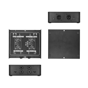 XTUGA DI2 Professional 2-Channel Metal DI Box <span class=keywords><strong>Audio</strong></span> <span class=keywords><strong>Converter</strong></span> Active Direct Box Low Noise pour Guitar Bass Show <span class=keywords><strong>Studio</strong></span> - Product Image 3