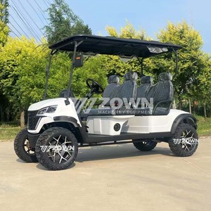 Carrito de Golf Eléctrico Elevado de 4 Plazas, Color Blanco Brillante, Neumáticos Todoterreno, Ruedas Deportivas de Aleación, Vehículo para Recorridos por Villas y Parques - Product Image 6