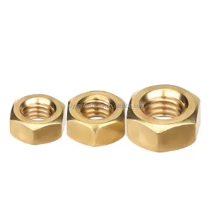 High Quality Brass Hex Nut For Furniture #4-40 #3-48 #5-40 #6-32 #8-32 M2M3M4MM5M6 Brass Copper Hex Nut DIN934