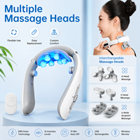 3-in-1 Elektrische Nackenmassage-Maschine F12 Austauschbare Massageköpfe Kneten Wärme Vibration Timer Kabellose Nackenmassagegerät