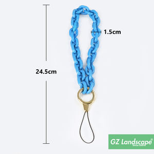 Sangles de téléphone lumineuses multicolores en option, petite chaîne de poignet de charme de bordure acrylique chaîne de téléphone portable en plastique - Product Image 3