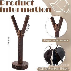 Wooden Baseball Cap Rack Y Shape Desktop <b>Hat</b> Storage <b>Stand</b> Multipurpose Organization Rack - Product Image 4