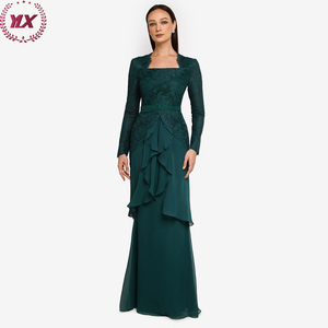 Chemisier et <span class=keywords><strong>jupe</strong></span> en dentelle pour femme, vêtements musulmans au Design moderne, en mousseline de soie, Hijab, Kaftan, Abaya - Product Image 4