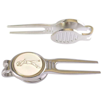 Outils de réparation de divots de golf en métal avec logo personnalisé, marqueur de balle, fourche de golf, clip de chapeau et marqueur magnétique – Accessoires de golf essentiels