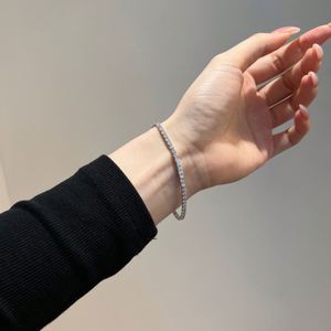 Dylam Classic Design 925 Sterling <b>Silver</b> Rhodium 18K Gold Plated 2.5mm 5A Cubic Zirconia Women Tennis <b>Bracelets</b> Jewelry <b>Bangle</b> - Product Image 3