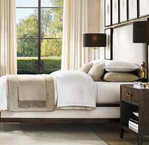 Lit double en bois massif américain, grand format, pour villa, club, maison, personnalisable, meubles de chambre à coucher, export direct d'usine - Product Image 4