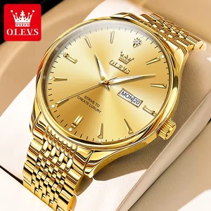   Reloj de cuarzo para hombre 2929, original, resistente al agua, para hombre de negocios, correa de acero, calendario dual, luminoso, moderno. - Product Image 3