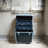 Valise de chariot à couvercle amovible personnalisée avec roues Valise de vol en aluminium durable pour le stockage des outils Caractéristiques d'affichage