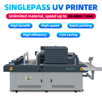 Impresora UV Industrial de Una Sola Pasada Longke con Cabezal de Impresión Ricoh, Impresora UV de Una Sola Pasada para Imprimir Cajas de Plástico y Tapas de Plástico