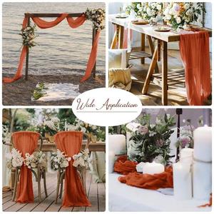 Chemins de table brodés floraux d'automne mexicain en gros étamine blanc bordeaux fait coton jute napperons de mariage de noël - Product Image 5