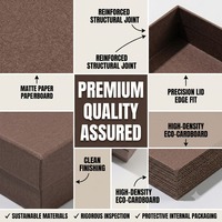 Boîte rigide haut de gamme avec couvercle et base, logo personnalisé, vide, en carton, deux pièces, avec plateau intérieur