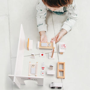 Jouet de simulation <span class=keywords><strong>en</strong></span> bois stéréo pour enfants : jeu familial, hôpital, ambulance, patients – Jouets éducatifs pour enfants <span class=keywords><strong>en</strong></span> gros - Product Image 5