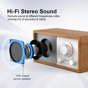 <span class=keywords><strong>2025</strong></span> độc quyền phong cách cổ điển bằng gỗ <span class=keywords><strong>Bluetooth</strong></span> Loa BT FM Đài phát thanh tuyệt vời âm nhạc loa không dây FM AM SW đài phát thanh phụ trợ - Product Image 2