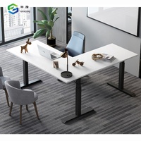 Bureau debout électrique moderne en forme de L Table de direction réglable en hauteur Design convertible