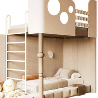 Lit mezzanine Lit pour enfants à deux étages de style Mid-century pour villas, design personnalisé du lit pour enfants de style Wabi-Sabi