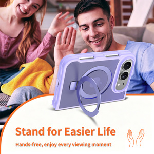 Coque de téléphone <span class=keywords><strong>portable</strong></span> magnétique sans fil populaire, violet clair, antichoc, personnalisée, avec support anneau et support de raquette pour <span class=keywords><strong>iPhone</strong></span> 18 Ultra Fold - Product Image 5