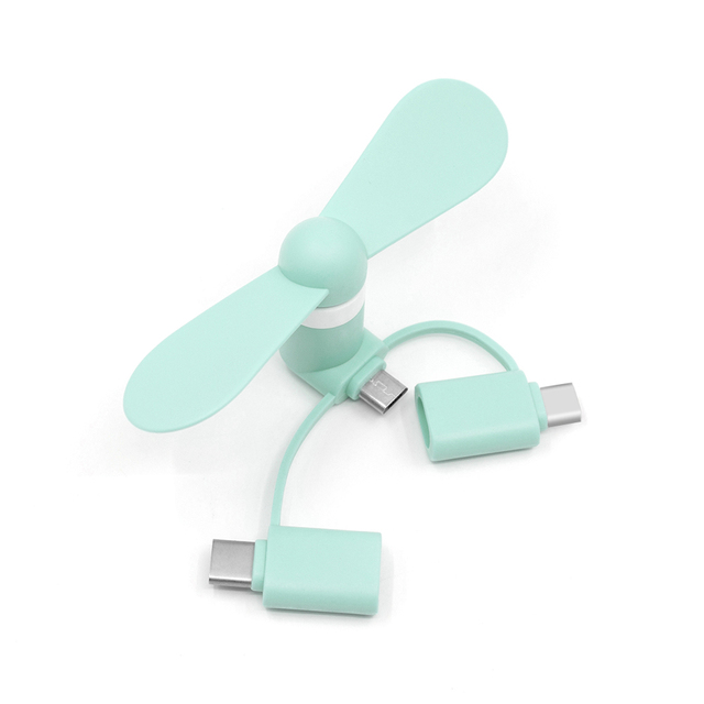 2025 Trending Innovative Products 3 in 1 Mini Fans Type-C&L&Micro for Promotional Gifts.