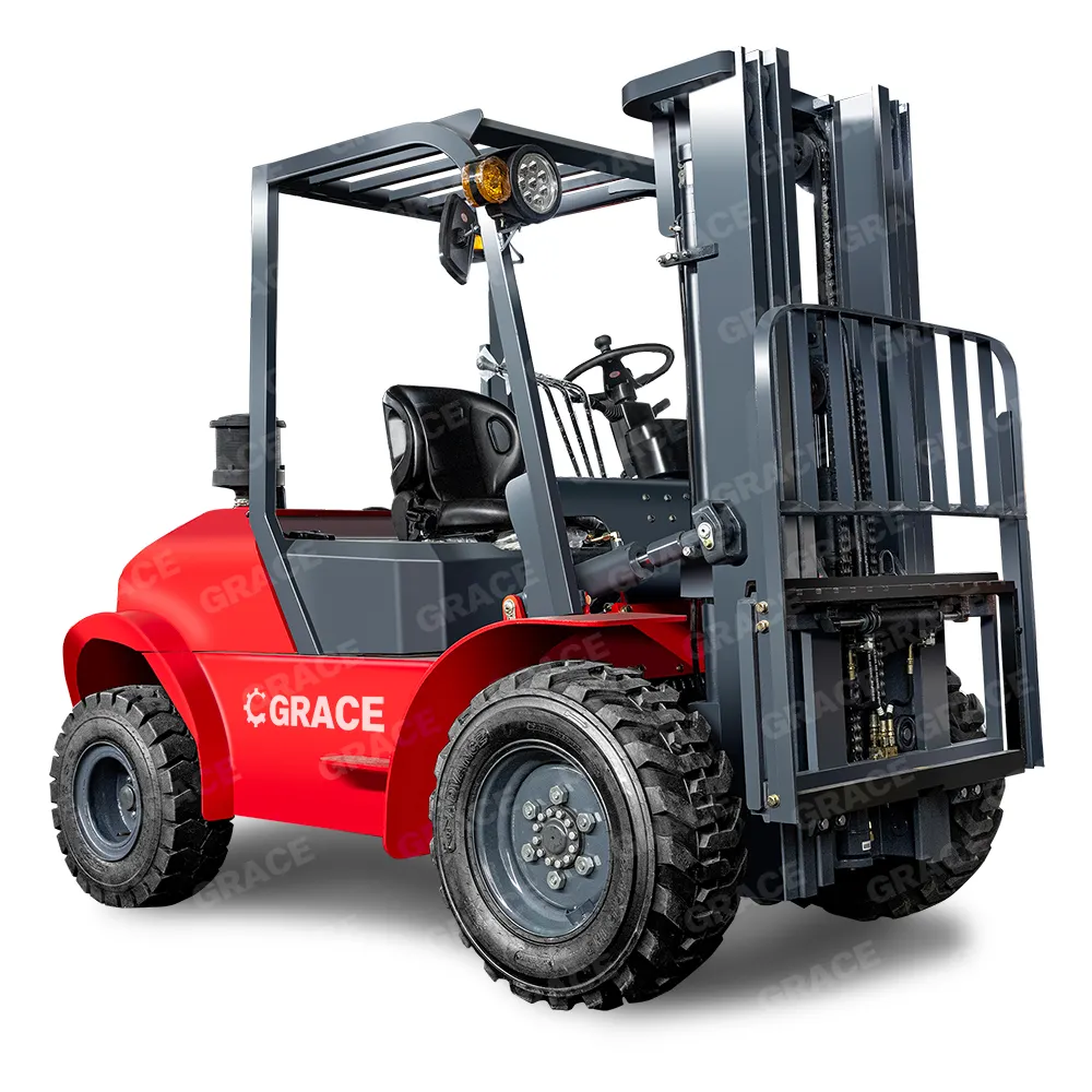 mini small compact 4wd diesel forklift 4x2 4 x 4 3.5 ton off road all-terrain forklift diesel truck with EPA engine