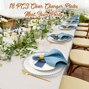 Assiettes de présentation en <span class=keywords><strong>plastique</strong></span> pour la décoration de mariage, support de vaisselle rond classique de 13 pouces réutilisable bon marché en <span class=keywords><strong>plastique</strong></span> <span class=keywords><strong>transparent</strong></span> doré, vente en gros - Product Image 5