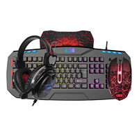 Accessoires d'ordinateur à bas prix, rétro-éclairage Led RGB LED arc-en-ciel Gaming Combo Gamer 4 en 1 ensemble