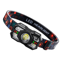 Lampe frontale LED portable avec capteur, 5 niveaux de luminosité, rechargeable par USB-C, longue durée de vie de la batterie, pour le camping en plein air et l'éclairage domestique
