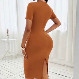 Nouvelle Robe de Soirée Formelle Élégante en Mousseline de Soie à Manches Longues et Col en V Profond, Personnalisable avec Logo du Fabricant - Product Image 2