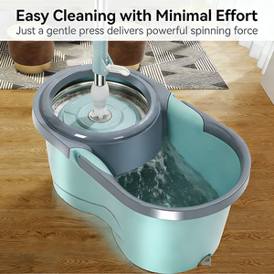 Mopa para el Hogar con Cubeta, de Uso Dual en Seco y Húmedo, para Limpiar Pisos de Madera en Sala de Estar y Baño, Mopa Giratoria Mágica de Microfibra - Product Image 2