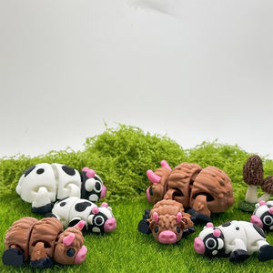 Mini figurines de vache Gob pour bébé, statues de vache mignonnes à collectionner pour la décoration de bureau et d'étagère, figurines d'animaux Kawaii pour adolescents et adultes - Product Image 3