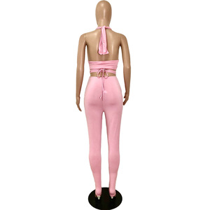 Nuova Tendenza Estate 2022: Completi Donna, Set <span class=keywords><strong>Casual</strong></span> Due Pezzi con Pantaloni, <span class=keywords><strong>Abbigliamento</strong></span> Femminile <span class=keywords><strong>Sexy</strong></span> Coordinato - Product Image 6